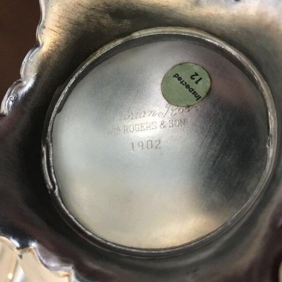 VTG Silverplate Tea & Coffee Set Wm Rogers & Sons Victorian Rose 1902 - Picture 8 of 15